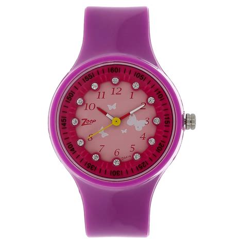 Buy Online Zoop By Titan Quartz Analog Pink Dial PU Strap Watch for ...
