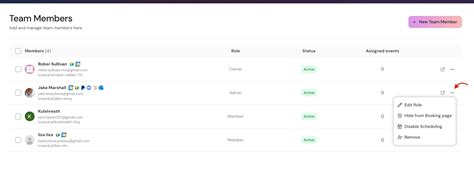 Manage Team Members - Lunacal.ai