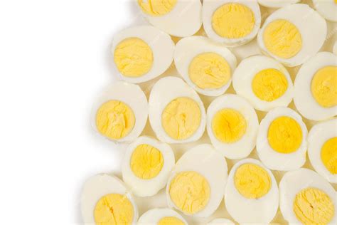 Premium Photo | Half boiled eggs background top view