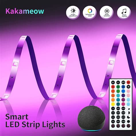 Buy Kakameow 65.6ft Smart Led Strip Lights Work with Alexa,led Lights ...