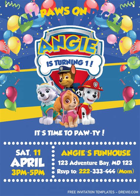 Printable skye paw patrol invitations - fishlily