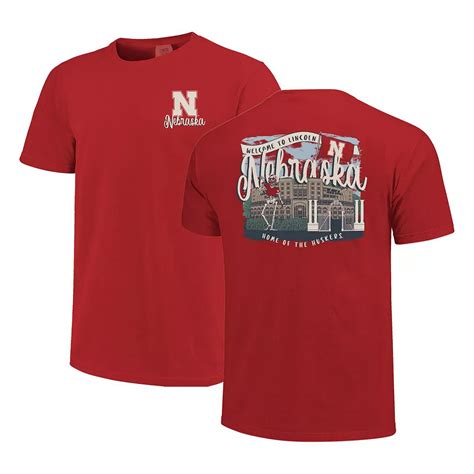 Women's Scarlet Nebraska Huskers Comfort Colors Campus Scene Drawing ...