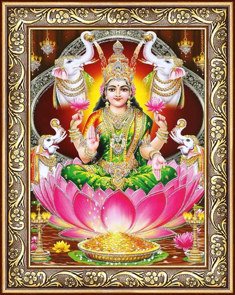 Avercart Goddess Lakshmi Poster 5x7 inch Framed (With frame size: 7x9 ...