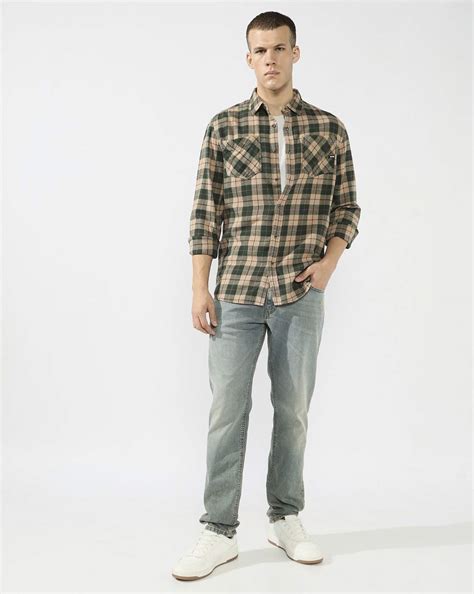 Regular Fit Shirt with Checked Pattern