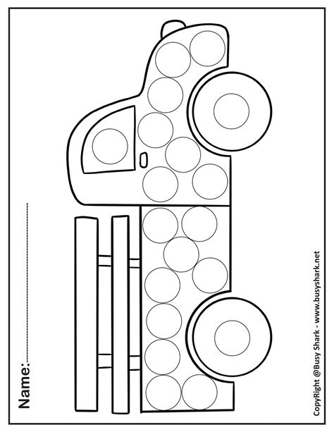 Free printable vehicle dot marker coloring pages dot markers dot marker ...