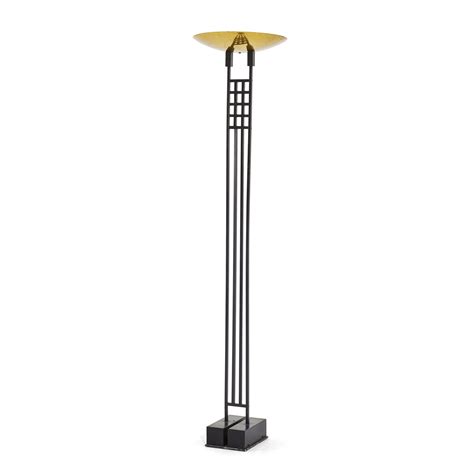 Black and Brass Torchiere Floor Lamp - Gil & Roy Props