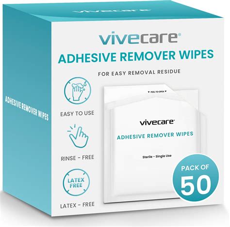 Amazon.com: ViveCare Medical Adhesive Remover Wipes for Skin (50 Pack ...