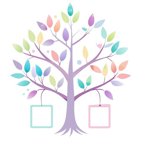 Family tree vector illustration minimal design for genealogy and ...