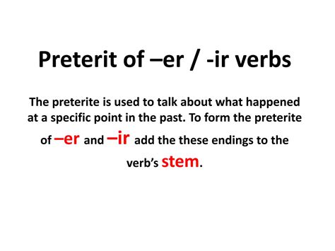 Notas preterite er ir verbs | PPT