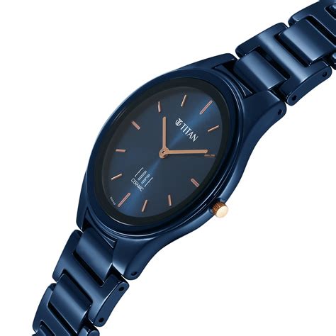 Buy Online Titan Edge Ceramic Quartz in Atlantic Blue Dial Watch for ...