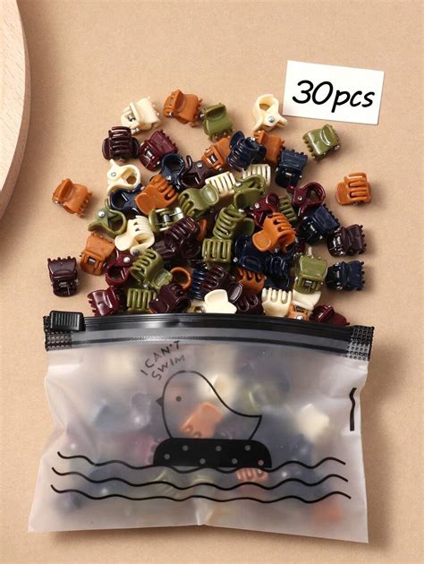 30pcs Girls' Cute Flower Hair Clip, Morandi Color Mini Claw Clips ...