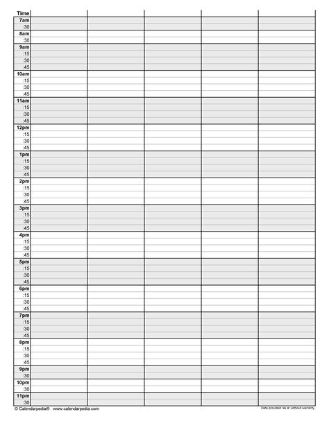 Free Hourly Schedules in PDF Format - 20+ Templates