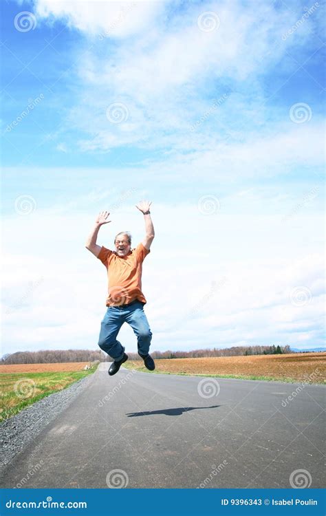 Senior man jumping stock image. Image of attractive, model - 9396343
