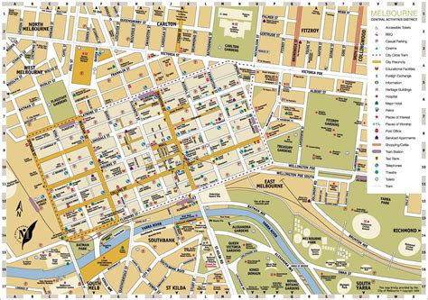 Map Of Central Melbourne City