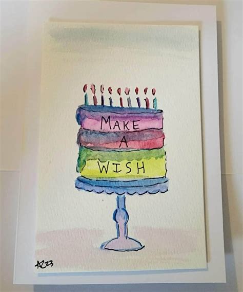 Watercolor Birthday Card - Etsy