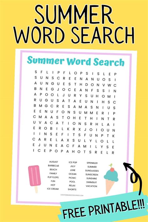 Summer Word Searches Printable