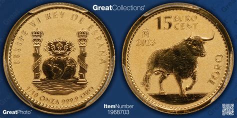 Spain - Spain Civil War 2023-M Gold €0.15 Spanish Toro Reverse Proof KM ...