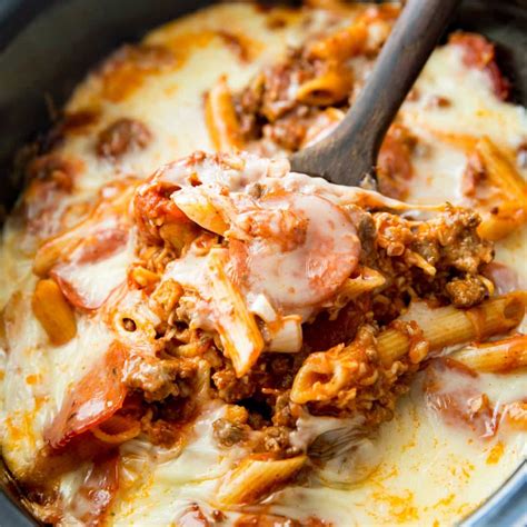 Crock Pot Pizza Casserole - Real Housemoms