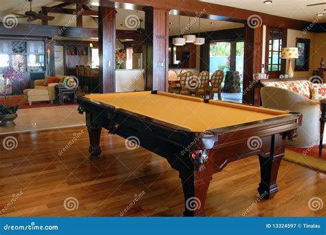 Pool Table in the Living Room Stock Image - Image of sports, pastime ...