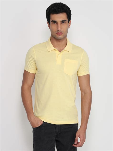 Parx Men Yellow Solid Regular Fit Cotton Blend T-Shirt – MyRaymond