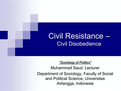 Civil resistance & Disobedience | PPT