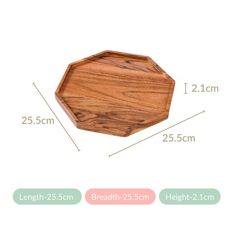 Small Octagon Wooden Serving Platter Online - Premium Platter | Nestasia