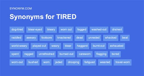 Another word for TIRED > Synonyms & Antonyms