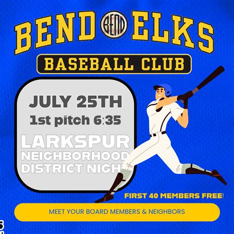 Bend Elks Baseball Game, Thurs 7/25 — Larkspur Neighborhood District ...