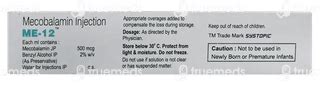 Me 12 500 MCG Injection 1 ML | Order Me 12 500 MCG Injection 1 ML ...