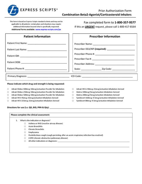 Express Scripts Prior Authorization Form Pdf - AuthorizationForm.net