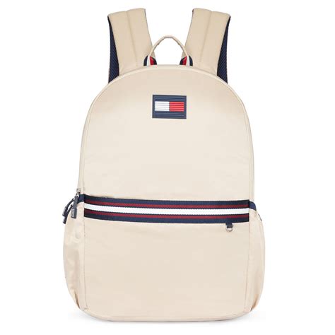 Buy Tommy Hilfiger Unisex Trace Solid Beige Backpack Online