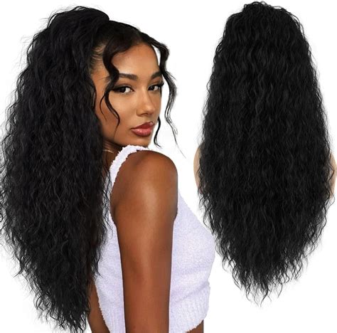 Amazon.com : UA My Hair Long Curly Drawstring Ponytail Extension for ...