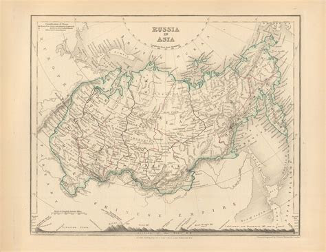 Milner's 1850 Map of Russia in Asia - Art Source International