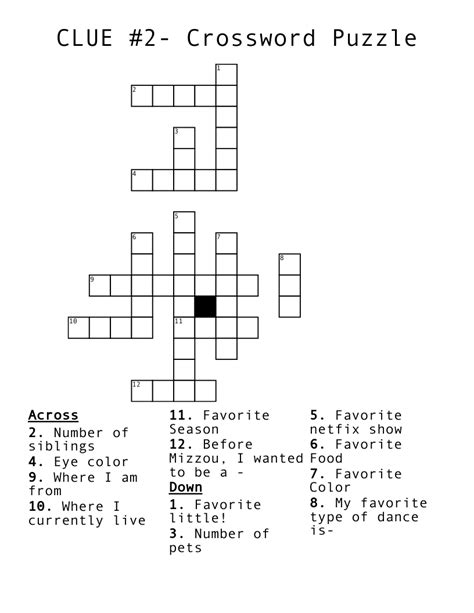 Crossword Puzzle Clues Examples at Annabelle Wang blog