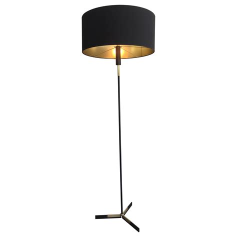 Black Lacquered and Brass Design Floor Lamp, French, circa 1950 For ...