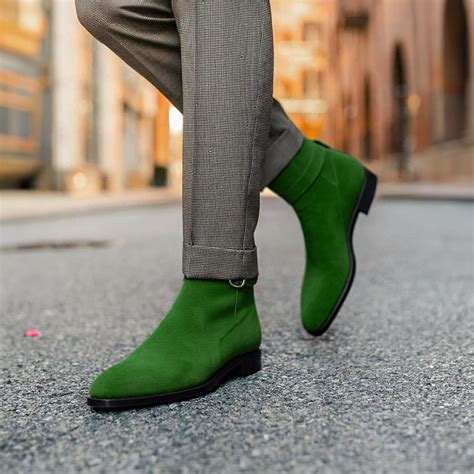 Green Suede Leather Amarante Slip On Jodhpur Boots – Costoso Italiano
