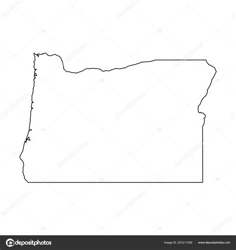 Oregon, state of USA - solid black outline map of country area. Simple ...