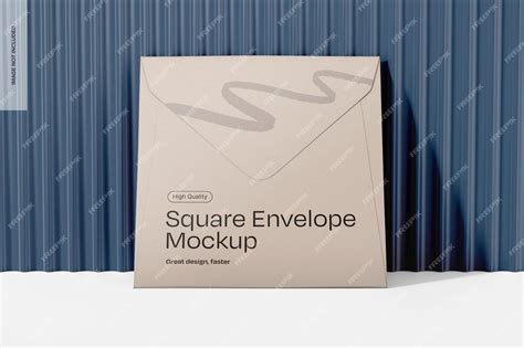 Premium PSD | Square envelope with panel mockup front view