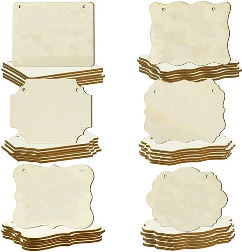 Cliths 24 Pieces Unfinished Wood Signs for Crafts 3.5x2.5 Inch Wooden ...