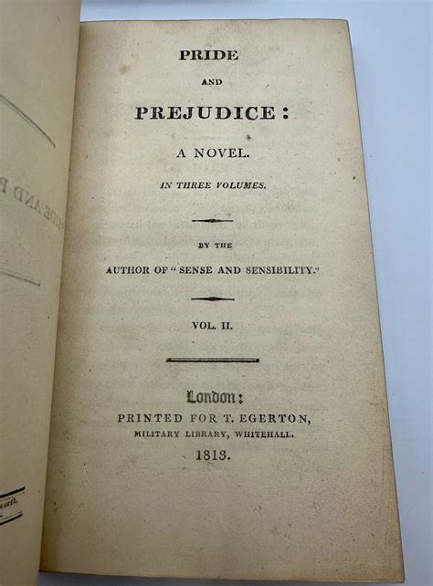 Pride and Prejudice by Austen, Jane: Fine Hardcover (1813) 1st Edition ...