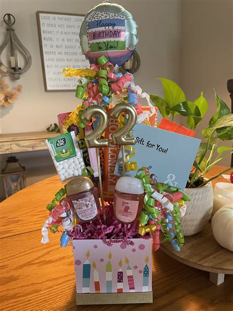 Birthday Gift Basket with Balloons and Confetti