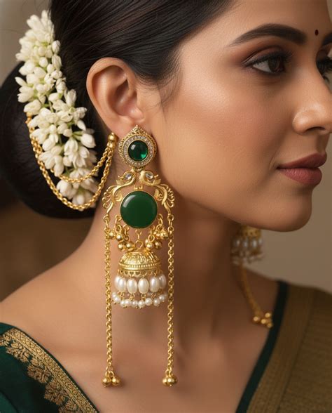 Royal Emerald Jhumka Earrings – Premium Traditional Design – Vinayaka ...