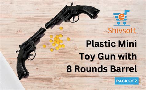 Shivsoft Plastic Mini Toy 009 Gun with 8 Rounds Barrel Toy Gun (Low ...