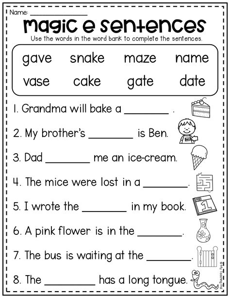 Magic E Worksheets and Centers - CVCE Activities in 2020 | Reading ...