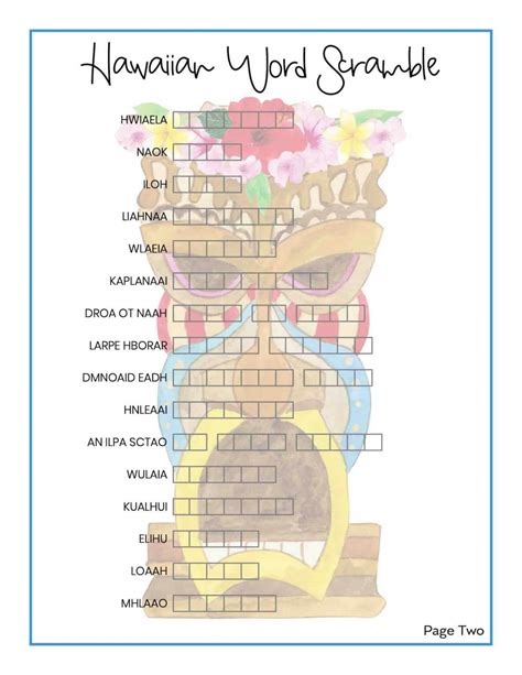 Hawaii Word Search and Word Scramble Printables for Kids - Hawaii ...