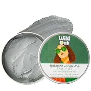 Buy WildOak Activated Charcoal Clay Face Mask | Removes Excess Oil ...