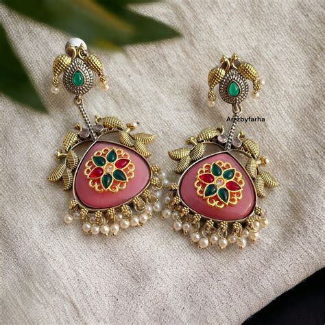 Dual Tone Pink Earrings – Arzzbyfarha