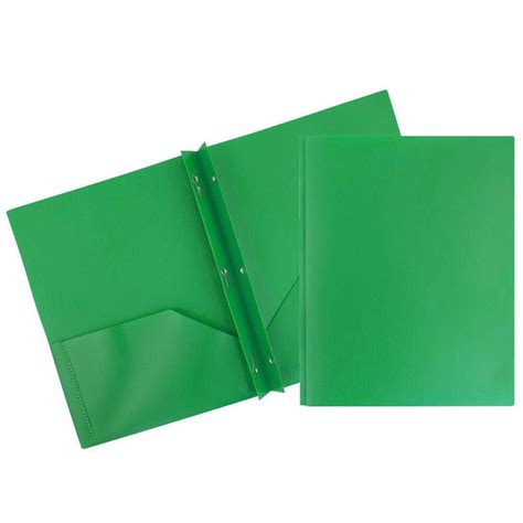 Poly Pocket with Brad Folder, 1 Pack 2 Pocket Folders 3 Prong Folders ...