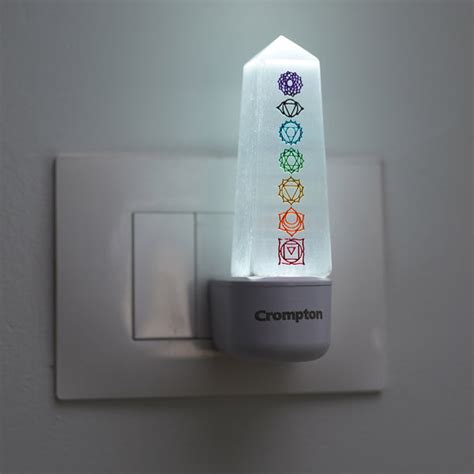 7 Chakras Selenite Lamp