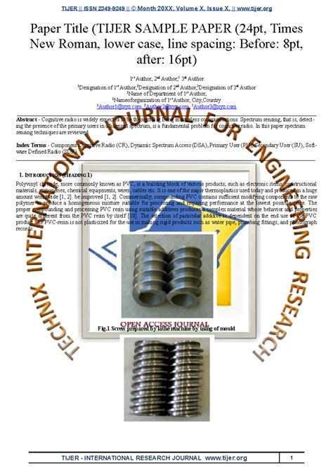 Paper Format Tijer - IMP DOC - TIJER || ISSN 2349-9249 || © Month 20XX ...